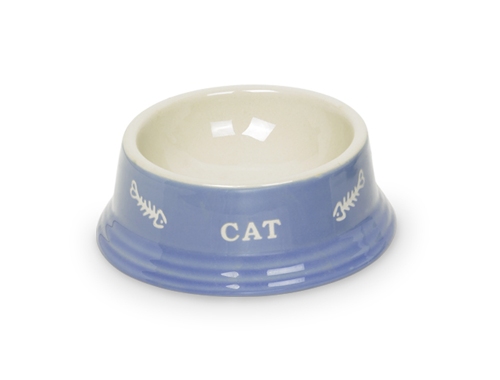 Nobby Katzen Keramikschale Cat hellblau/beige